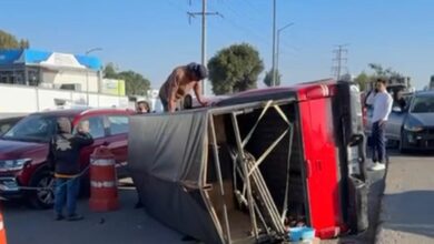 accidente, Periférico, volcadura, Cuautlancingo, CEA