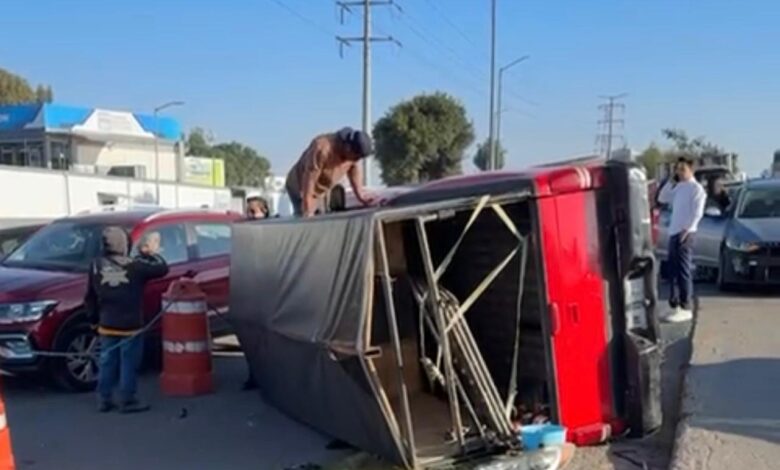accidente, Periférico, volcadura, Cuautlancingo, CEA
