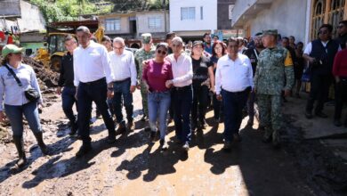 Gobierno de Puebla, Alejandro Armenta, devastación, Sierra Norte, lluvias, Claudia Sheinbaum, solidaridad