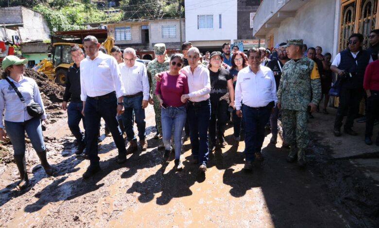 Gobierno de Puebla, Alejandro Armenta, devastación, Sierra Norte, lluvias, Claudia Sheinbaum, solidaridad