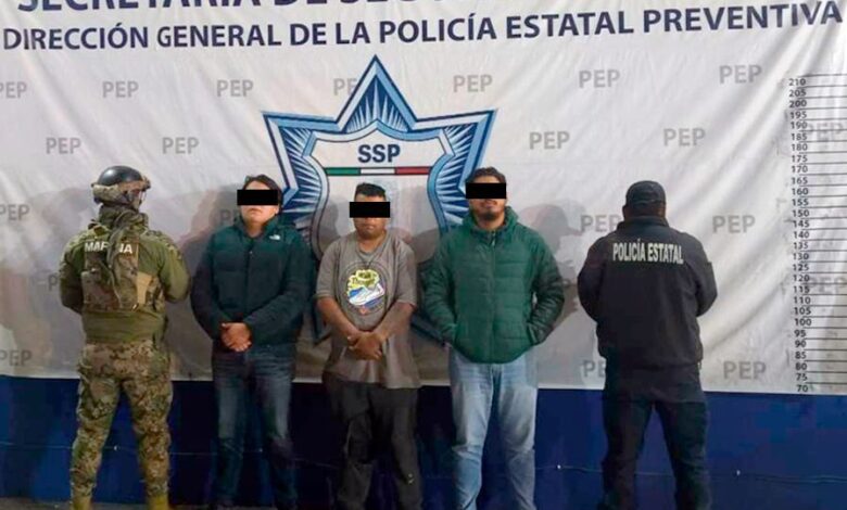 detenidos, huachicoleros, Santa Rita Tlahuapan, SSP, Semar