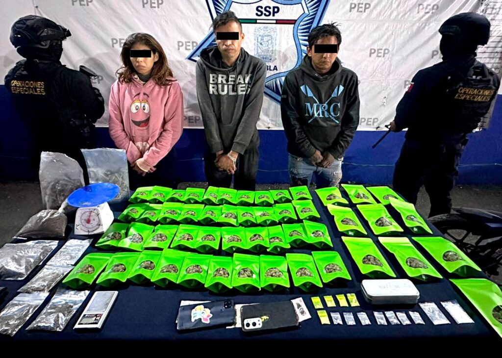 detenidos, narcomenudistas, SSP, Puebla capital, Guadalupe Hidalgo