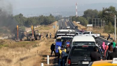 autopista Puebla-Tlaxcala, ampliación, CTM, conflicto de sindicatos, bloqueo carretero, SSP
