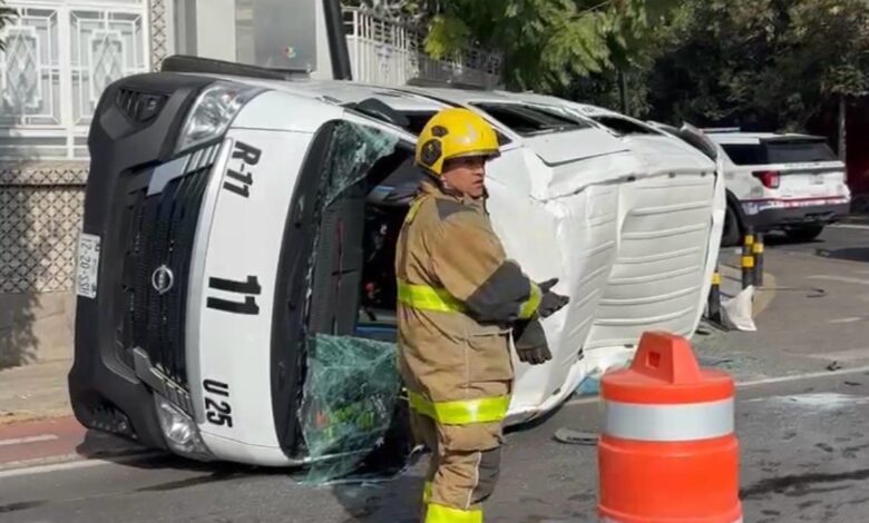 volcadura, accidente, transporte público, ruta 11, El Carmen