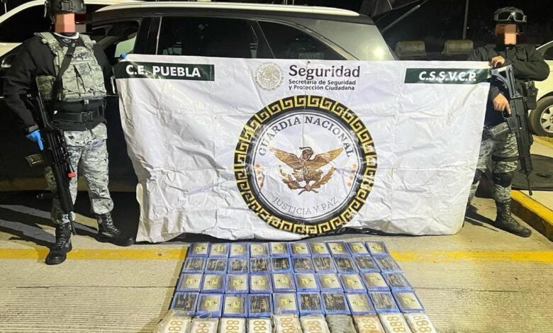 Guardia Nacional, Amozoc, droga, operativo