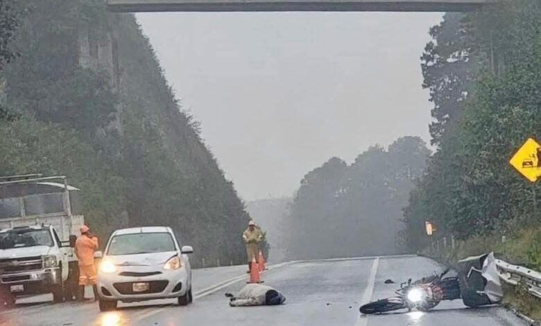 accidente, motociclista, Teziutlán-Virreyes, Tlatlauquitepec