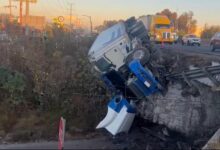 volcadura, tractocamión, autopista México-Puebla, Coronango, San Francisco Ocotlán