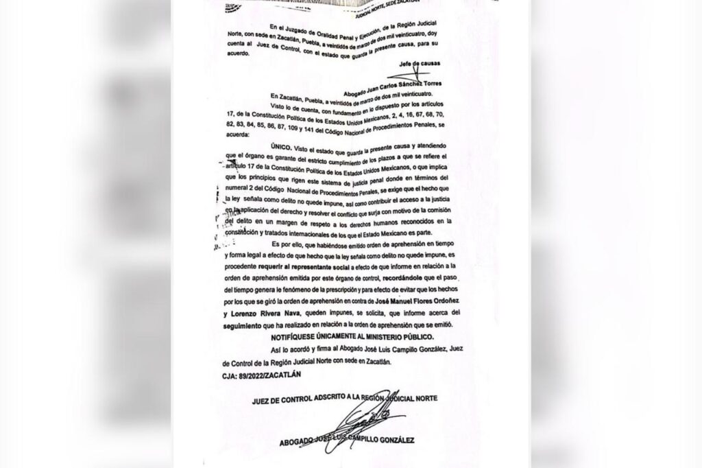 Lorenzo Rivera Nava, Juan Manuel Flores, muerte de policías, Chignahuapan, órdenes de aprehensión, huachicoleros