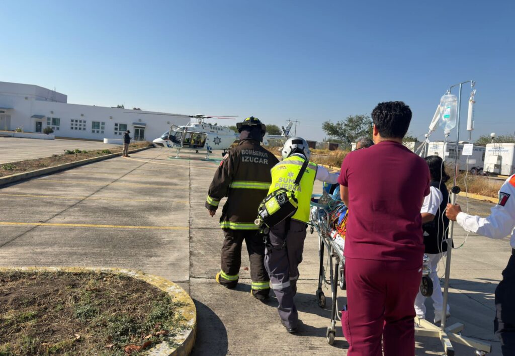 Gobierno de Puebla, traslado aéreo, Izúcar de Matamoros, accidente de motocicleta