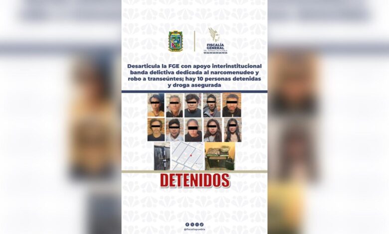 FGE, cateo, Guardia Nacional, SSP, detenidos, narcomenudistas, banda, Popular Castillotla