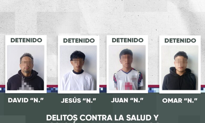 detenidos, SSC, delitos contra la salud, Arboledas de Guadalupe