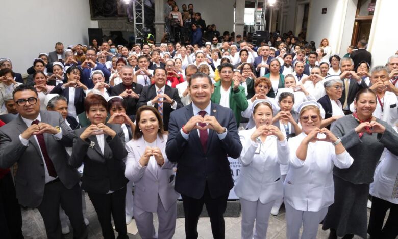 Gobierno de Puebla, trabajadores del sector Salud, Alejandro Armenta, Casa de la Enfermería
