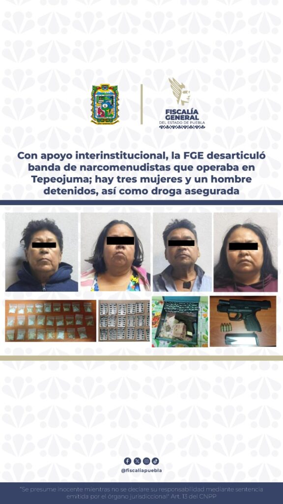 FGE, operativo, cateo, Tepeojuma, narcomenudistas, detenidos