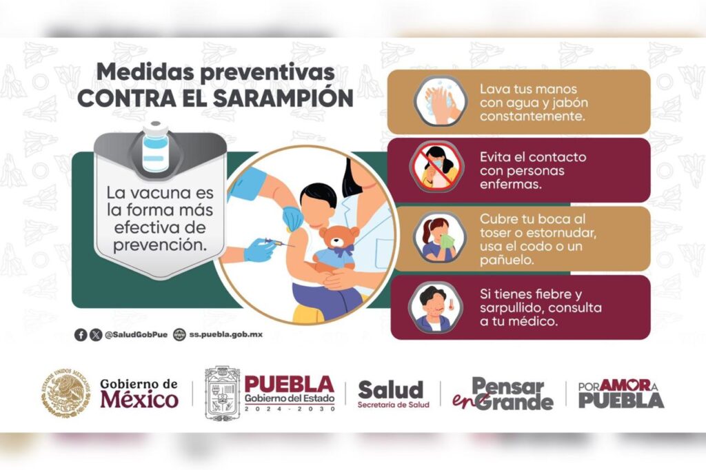 Secretaría de Salud, Puebla, sarampión, vacuna, vigilancia epidemiológica
