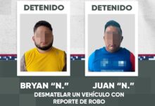 detenidos, desmantelamiento, SSC, vehículo robado, La Loma