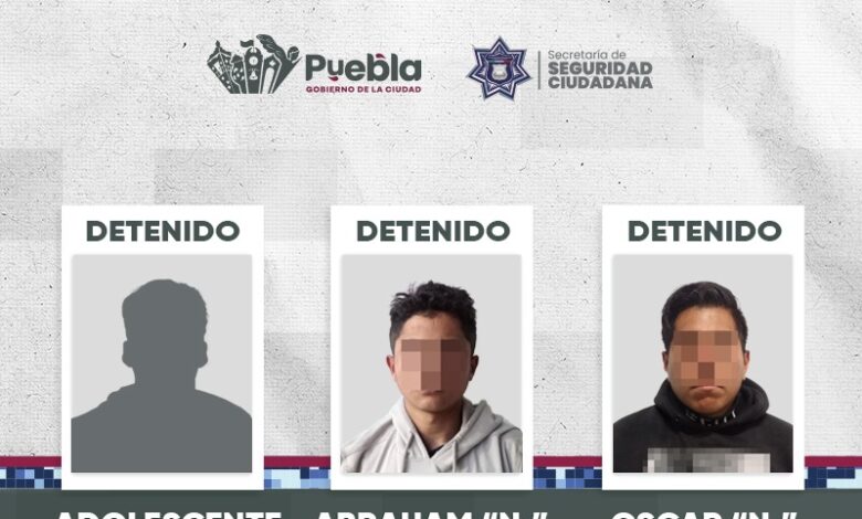 detenidos, SSC, San Rafael Oriente, robo de vehículo, robo a comercio