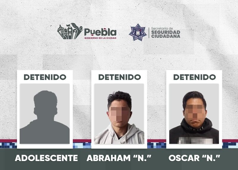 detenidos, SSC, San Rafael Oriente, robo de vehículo, robo a comercio