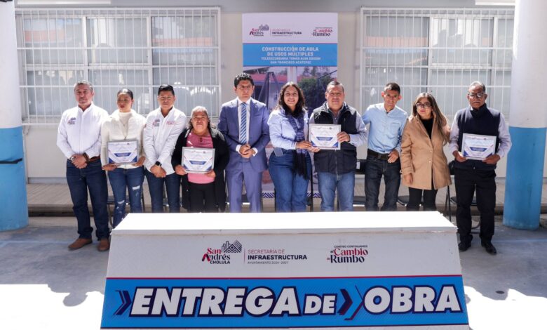 Lupita Cuautle, San Andrés Cholula, aula equipada, infraestructura, San Francisco Acatepec