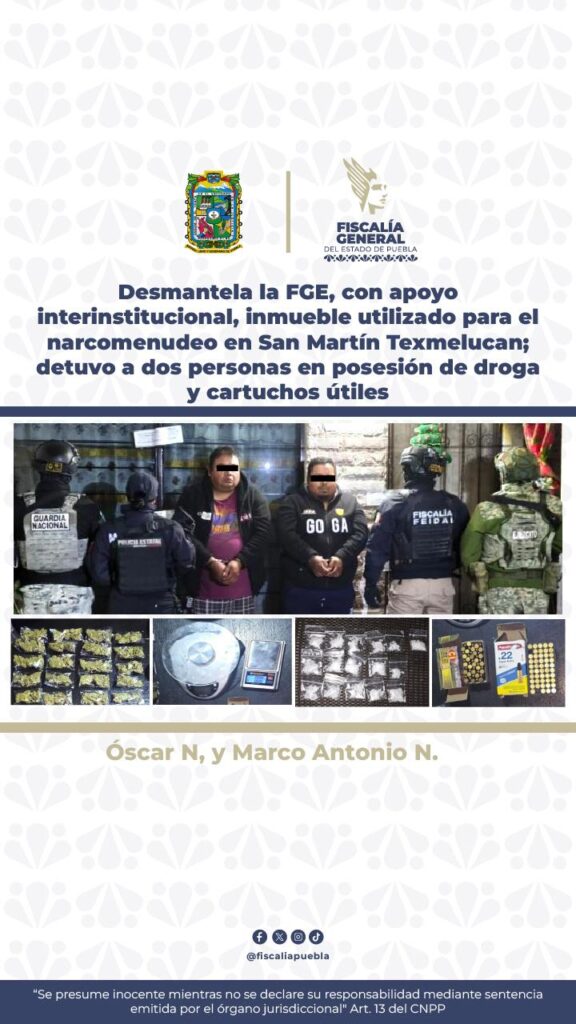 operativo, FGE, cateo, venta de droga, detenidos, Texmelucan