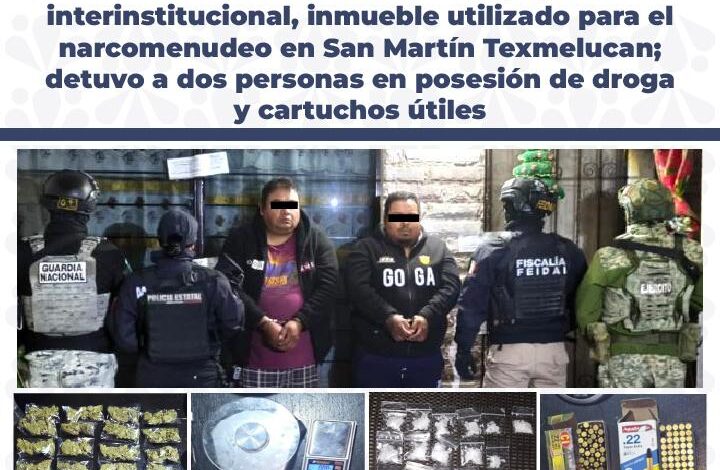 operativo, FGE, cateo, venta de droga, detenidos, Texmelucan