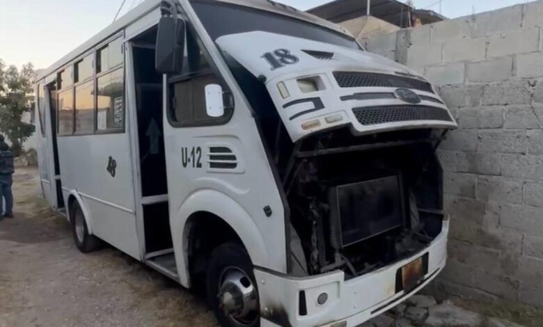 incendio, microbús, ruta 18, Lomas Flor del Bosque, bombas molotov