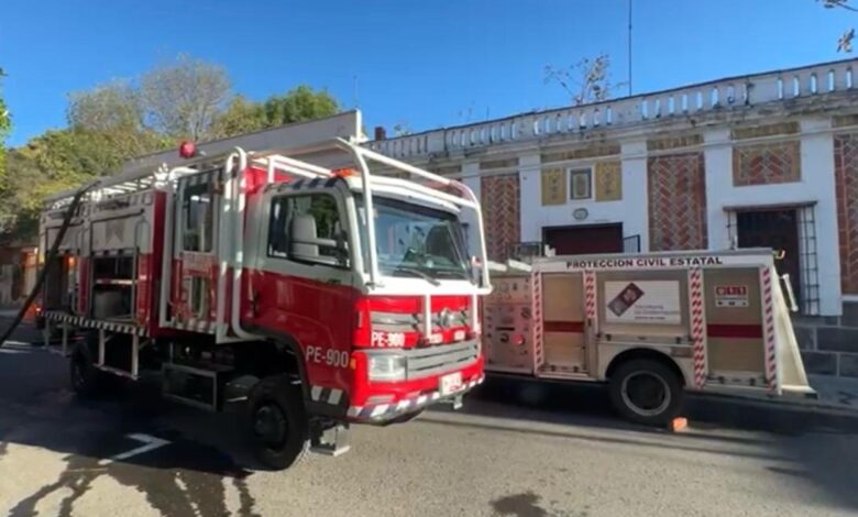 incendio, casona, El Carmen, INAH, Bomberos, PC Estatal