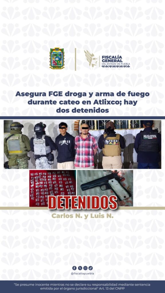 detenidos, operativo, delitos contra la salud, Axocopan, Atlixco, FGE