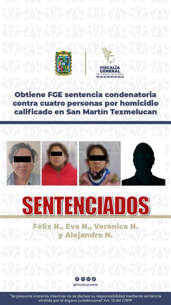 sentencia, FGE, homicidio calificado, San Martín Texmelucan