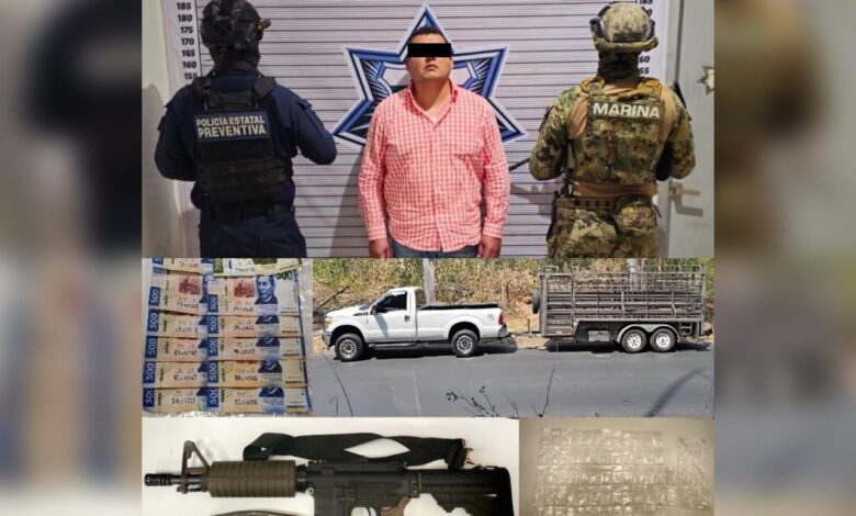 detenido, La Familia Michoacana, operador, cobro de piso, Mercado Morelos, SSP