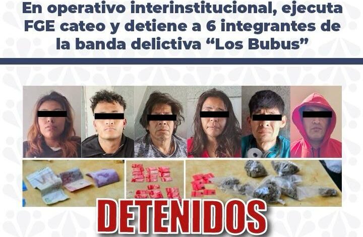 detenidos, Los Bubus, droga, estudiantes, Arboledas de Loma Bella, cateo, FGE