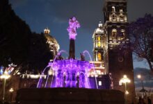 Pepe Chedraui, Mujeres que Brillan, fuentes, iluminación violeta, Día de la Mujer, Gobierno de la Ciudad