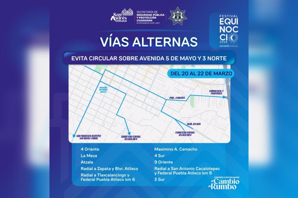 operativo, Policía Municipal, San Andrés Cholula, Festival Equinoccio 2026