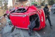 autopista México-Puebla, parque industrial FINSA, choque, policía de Tlaxcala, alcoholizado, detenido, SSP, Proximidad de Caminos