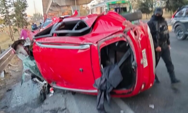 autopista México-Puebla, parque industrial FINSA, choque, policía de Tlaxcala, alcoholizado, detenido, SSP, Proximidad de Caminos