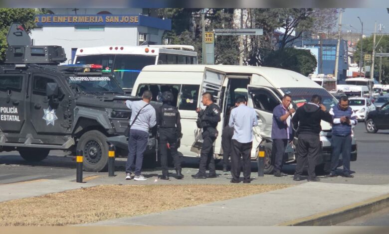choque, unidad blindada, SSP, Fuerzas Especiales, transporte público, lesionados