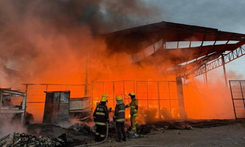 incendio, recicladora, Coronango, San Francisco Ocotlán, Bomberos, SSP, Cuautlancingo