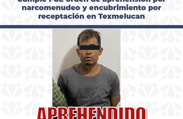 detenido, narcomenudeo, encubrimiento por receptación, FGE, Texmelucan