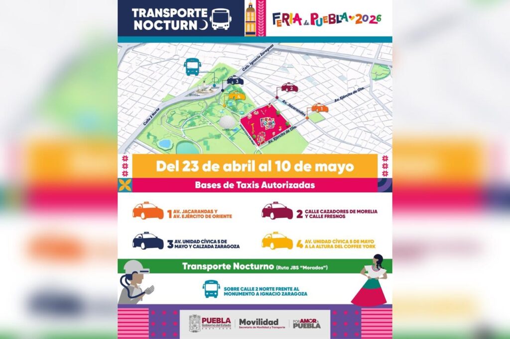 transporte público, Feria de Puebla 2026