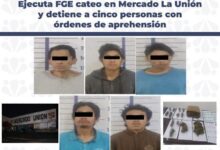 cateo, FGE, Mercado Unión, detenidos, droga, armas de fuego, desaparición de personas
