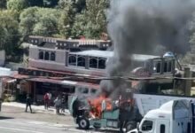 autopista, obra, México-Puebla, Tlahuapan, encapuchados, conflicto de sindicatos, incendio, balazos, Guardia Nacional, SSP