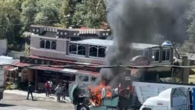 autopista, obra, México-Puebla, Tlahuapan, encapuchados, conflicto de sindicatos, incendio, balazos, Guardia Nacional, SSP