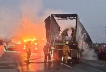 incendio, tractocamión, Puebla-Orizaba, Acatzingo, Capufe, Guardia Nacional, calcinado