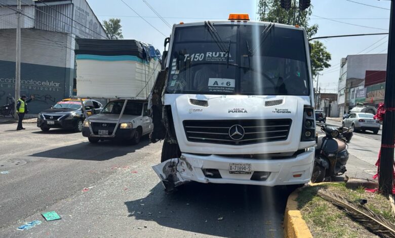 choque, ruta M21, Línea 1 de RUTA, Diagonal Defensores de la República, Adolfo López Mateos, lesionados