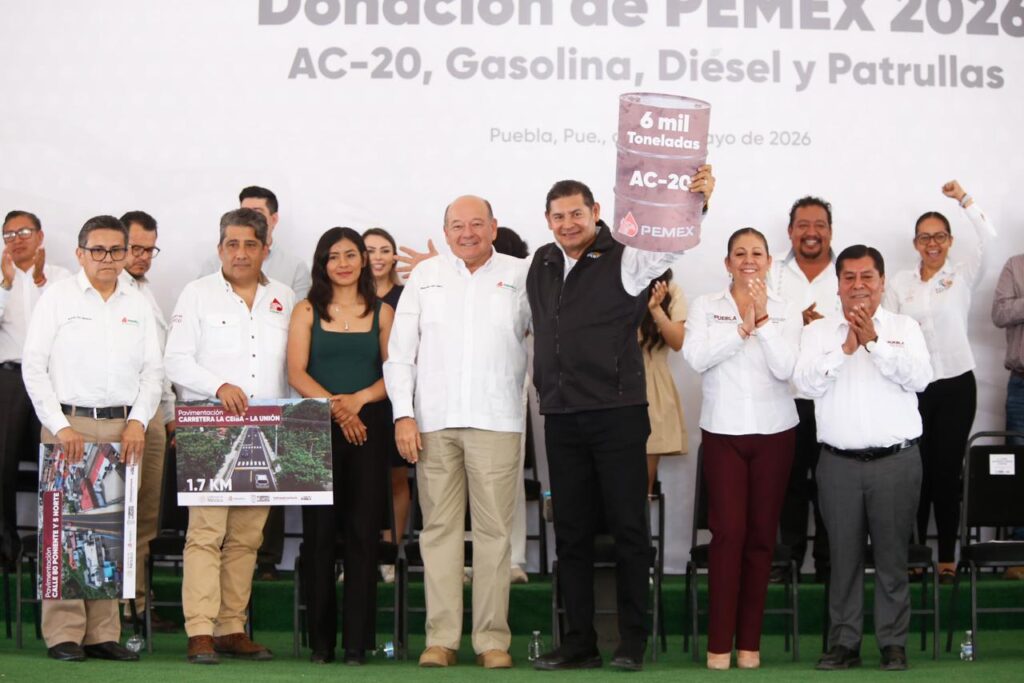 Pemex, Puebla, hidrocarburo recuperado, tres de pavimentación, donación