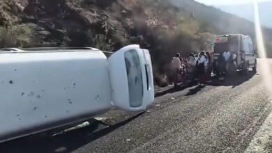 volcadura, transporte público, Coxcatlán, carretera Tehuacán-Tlacotepec de Díaz, lesionados