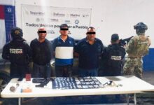 asaltantes, detenidos, Amozoc, SSP, Semar