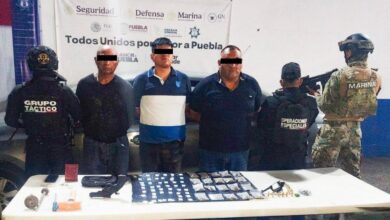 asaltantes, detenidos, Amozoc, SSP, Semar