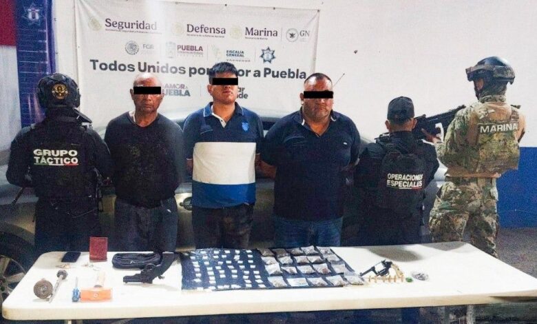 asaltantes, detenidos, Amozoc, SSP, Semar