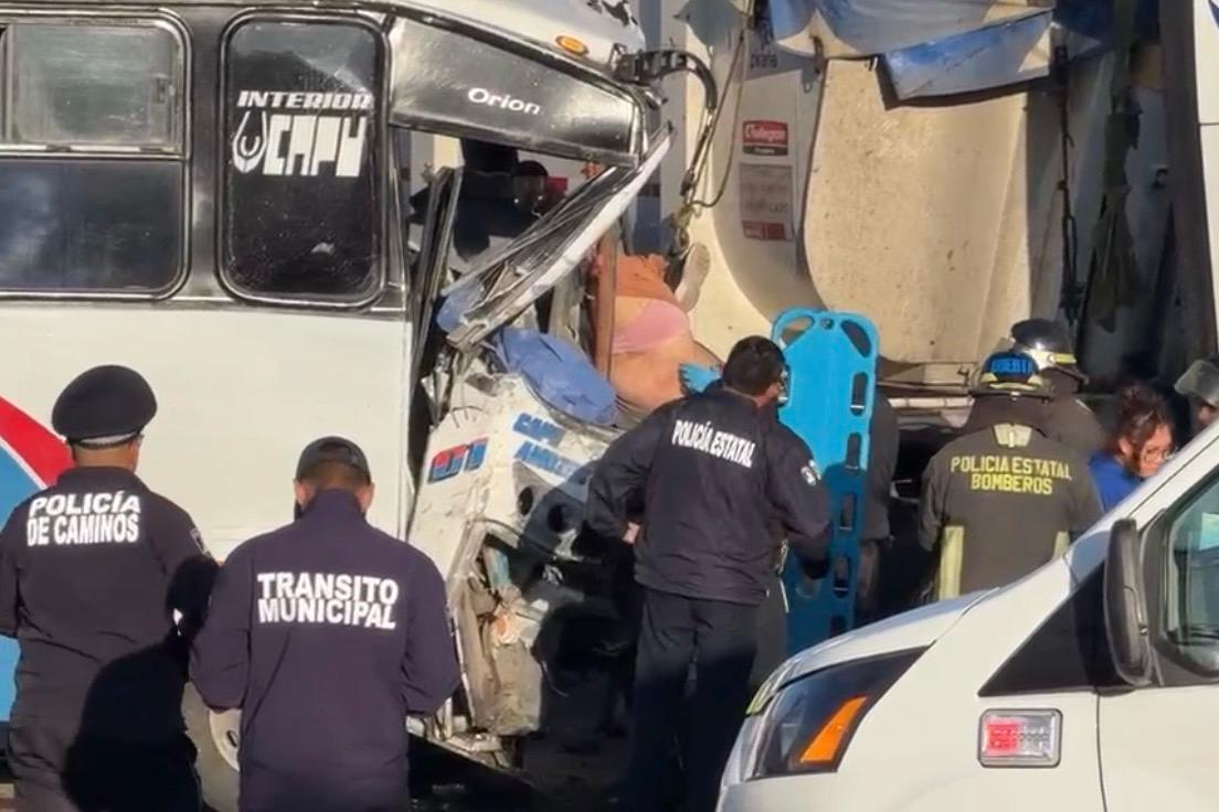 accidente, choque, carretera federal a Tehuacán, Amozoc, choque