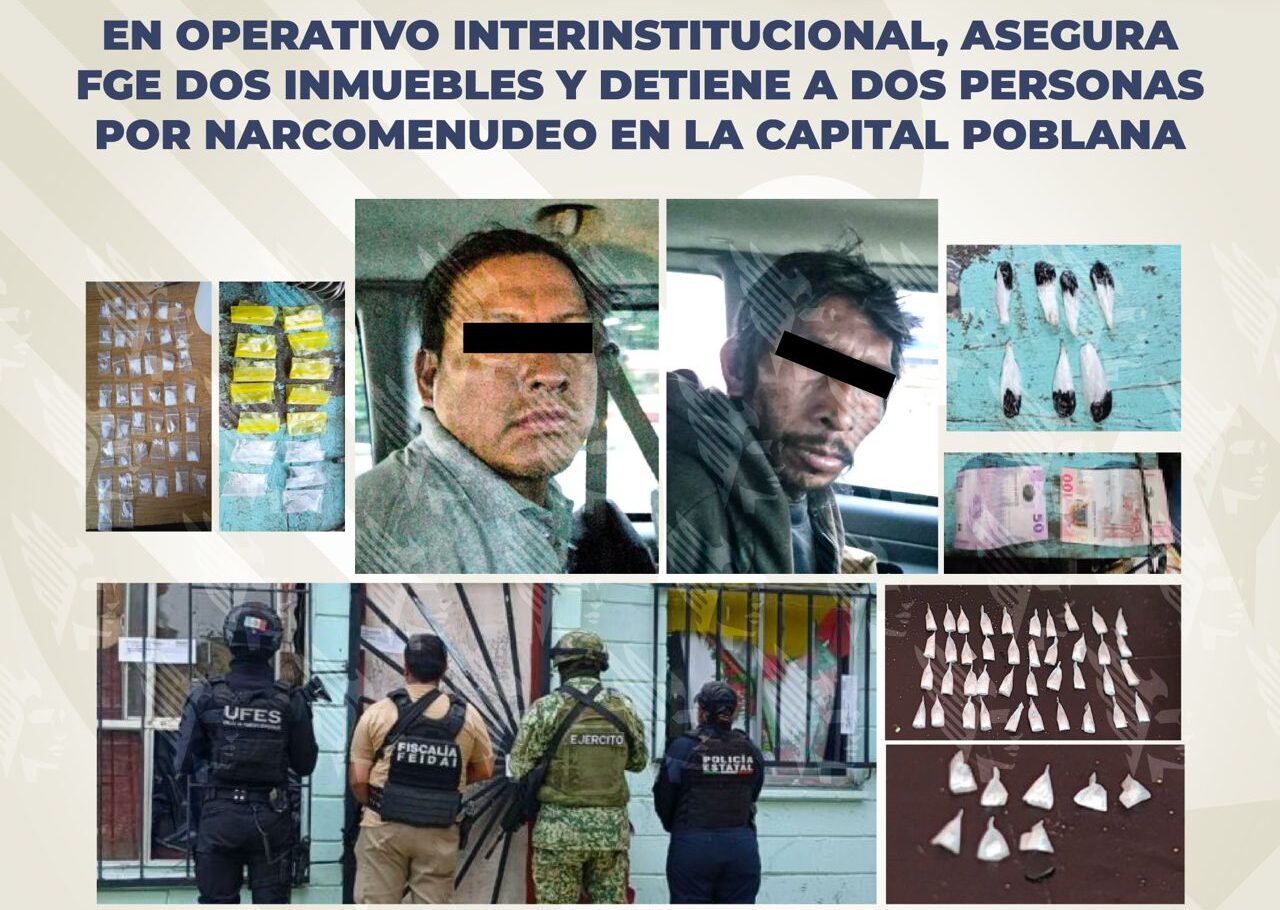 operativos, cateos, narcomenudeo, droga, Puebla capital, detenidos, FGE